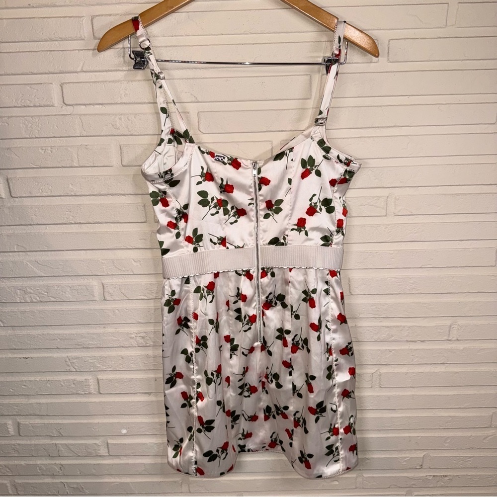For Love and Lemons White Love Song Rose Mini Dress, Women’s Size Medium - Picture 8 of 12